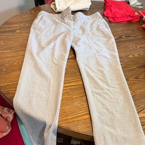 LOFT Light Gray Textured Dress Pants